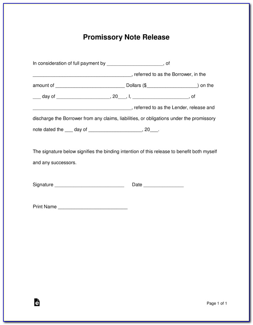 Free Promissory Note Form Canada