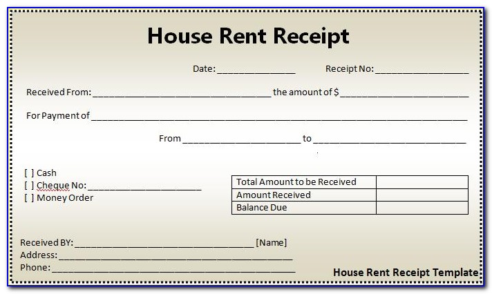 Free Rent Receipt Format