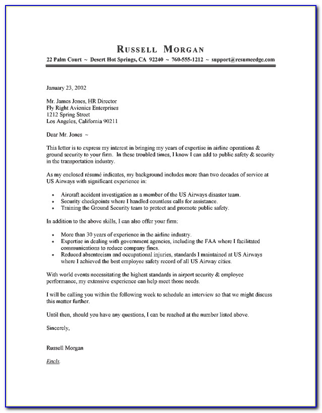 Free Sample Email Cover Letter For Resume