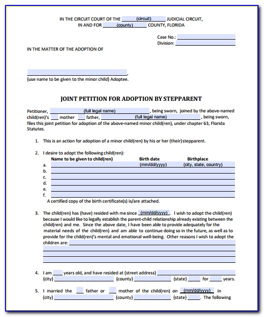 Free Stepparent Adoption Forms Kansas