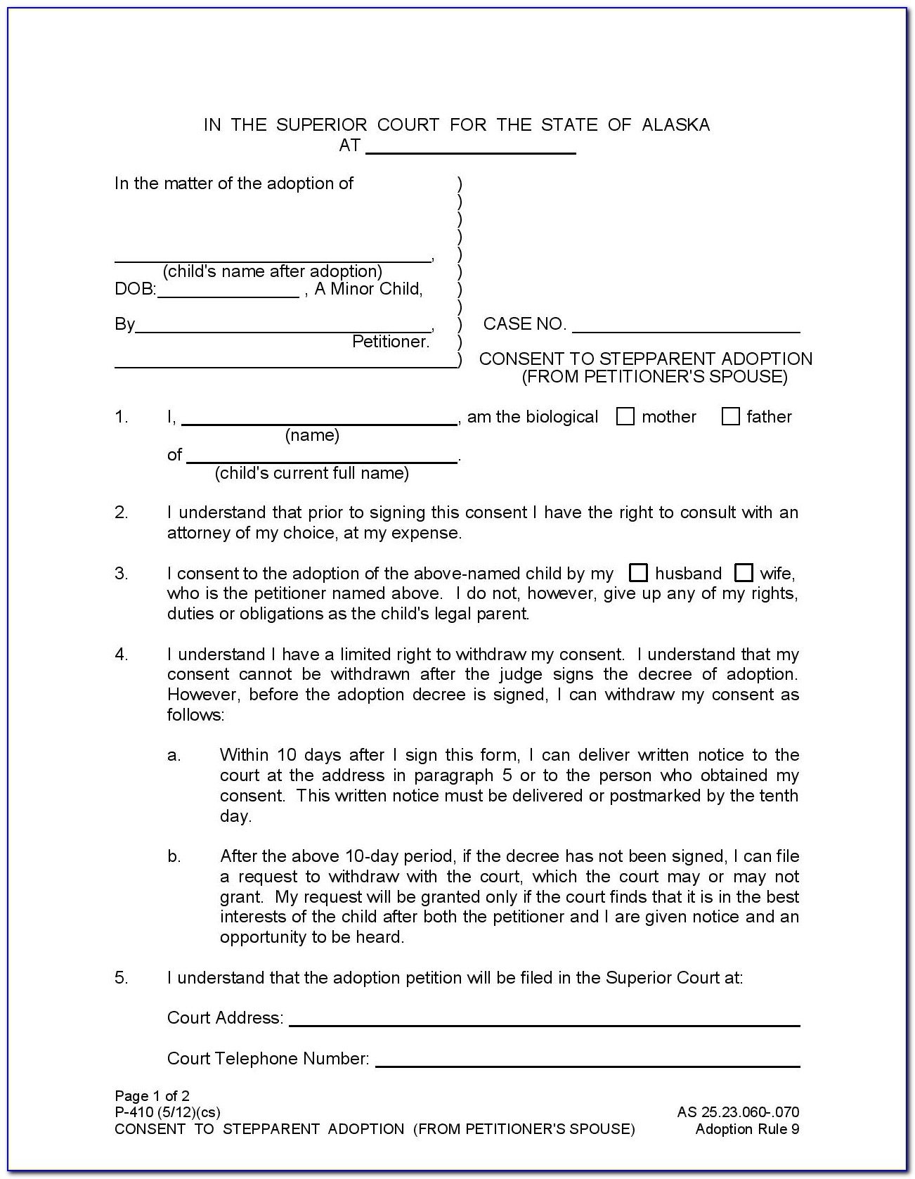 Free Stepparent Adoption Forms Tennessee
