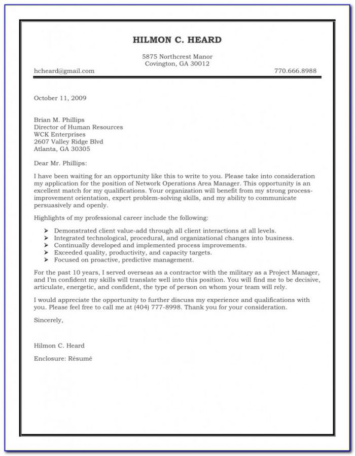 Free Templates For Cover Letter