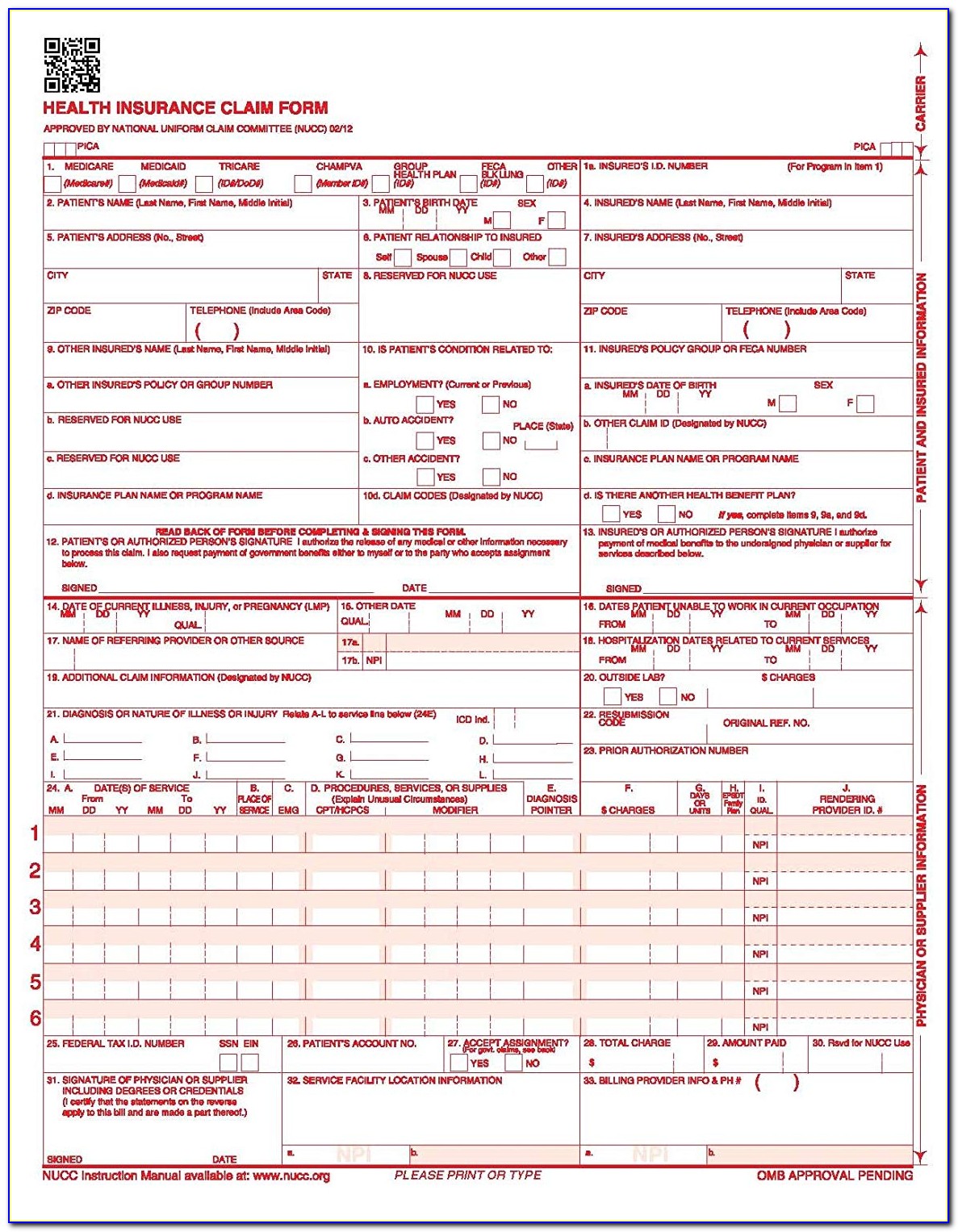 Hcfa 1500 Form Instructions 2017