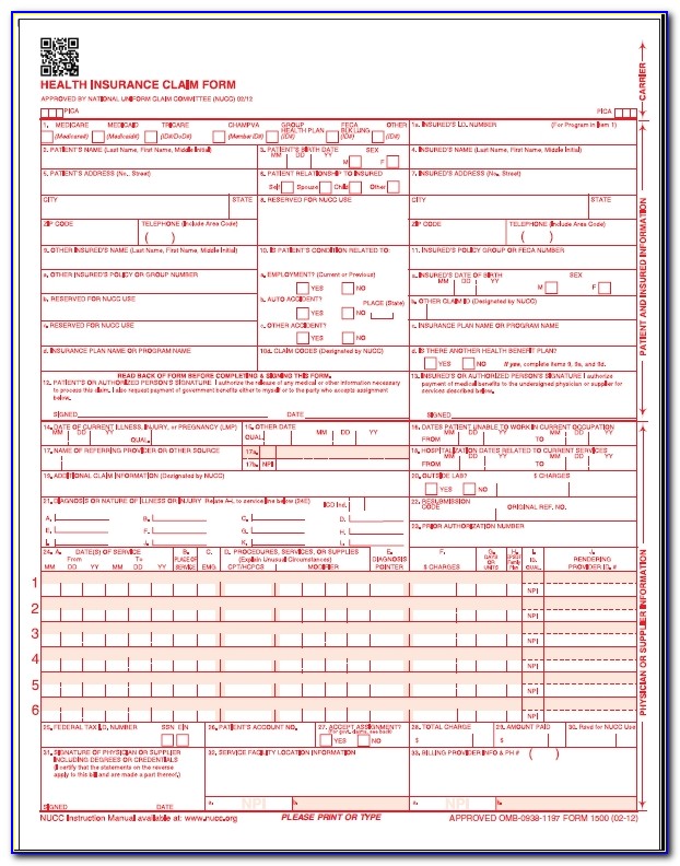 Hcfa 1500 Form Instructions