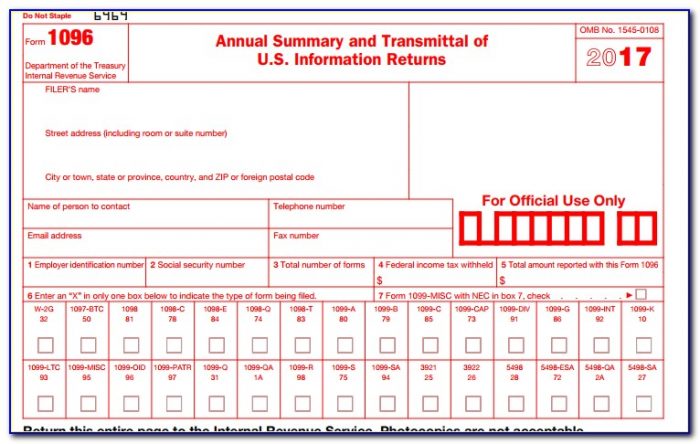 Irs 1099 Form For Employers