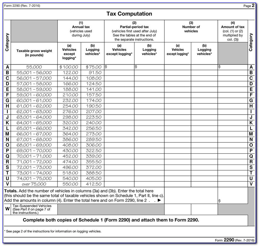 Irs 2290 Form 2015 To 2016