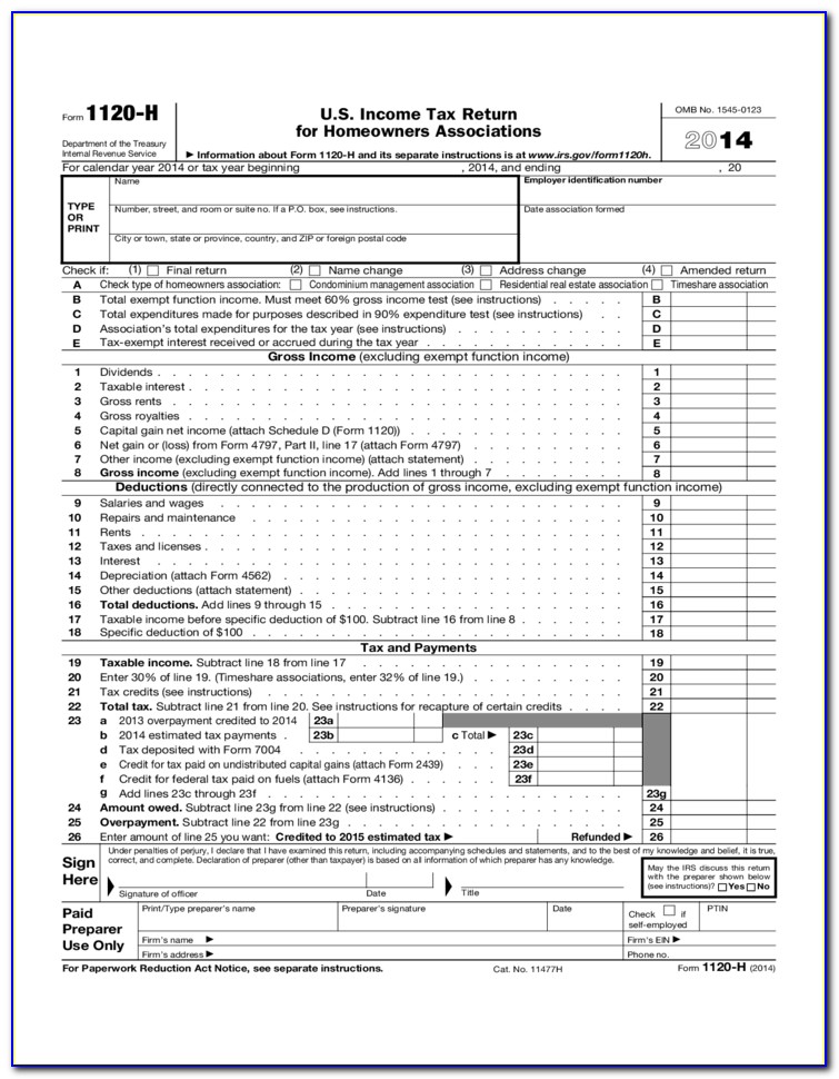 Irs Form 1120s 2014