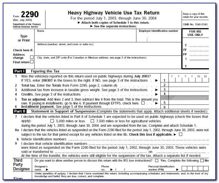 Irs Form 2290 Instructions