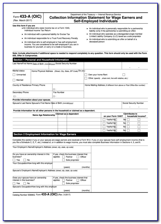 Irs Form 433 A Oic 2016