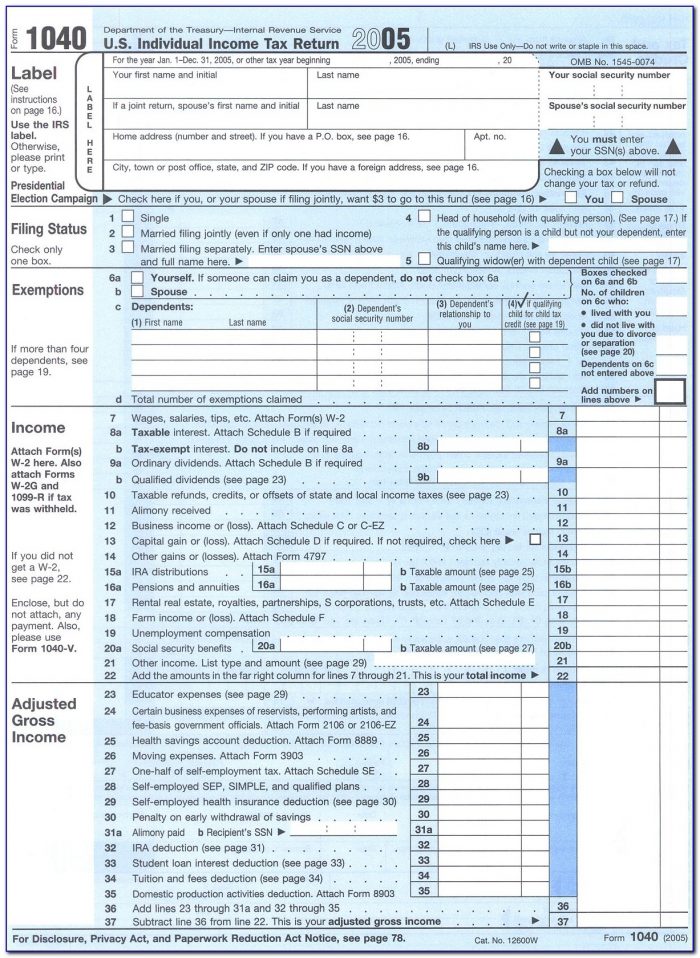 Irs Forms 1040ez