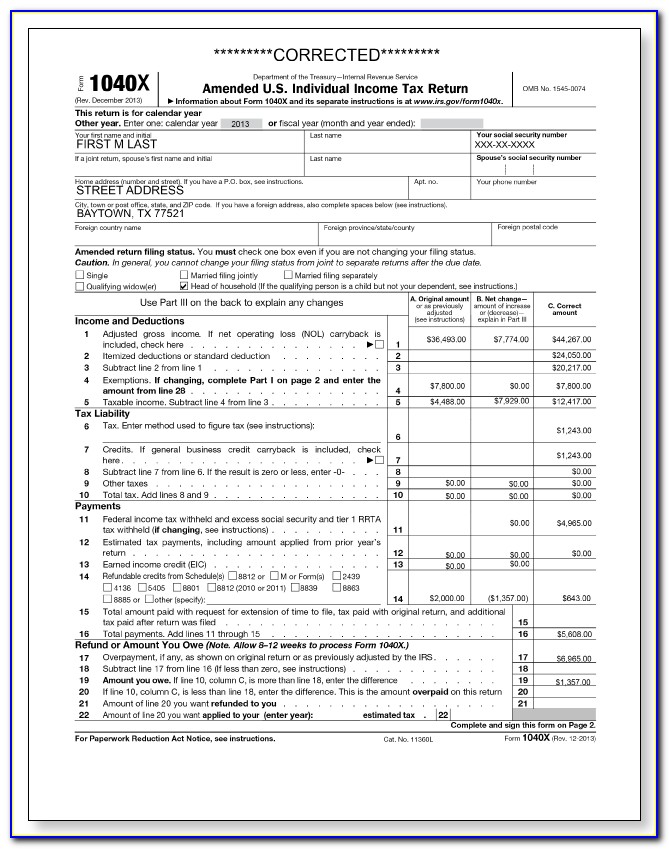 Irs Forms 1040x 2013