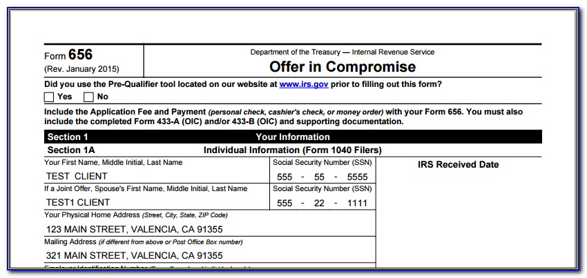 Irs Offer In Compromise Form