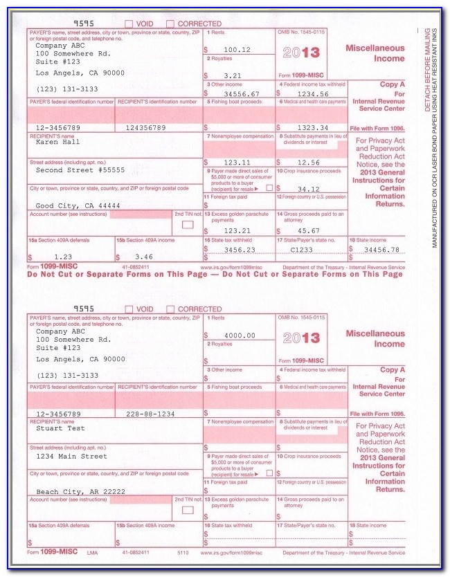 Can I Print A 1099 Form Online How To Fill Out 1099 Misc Irs Red Forms