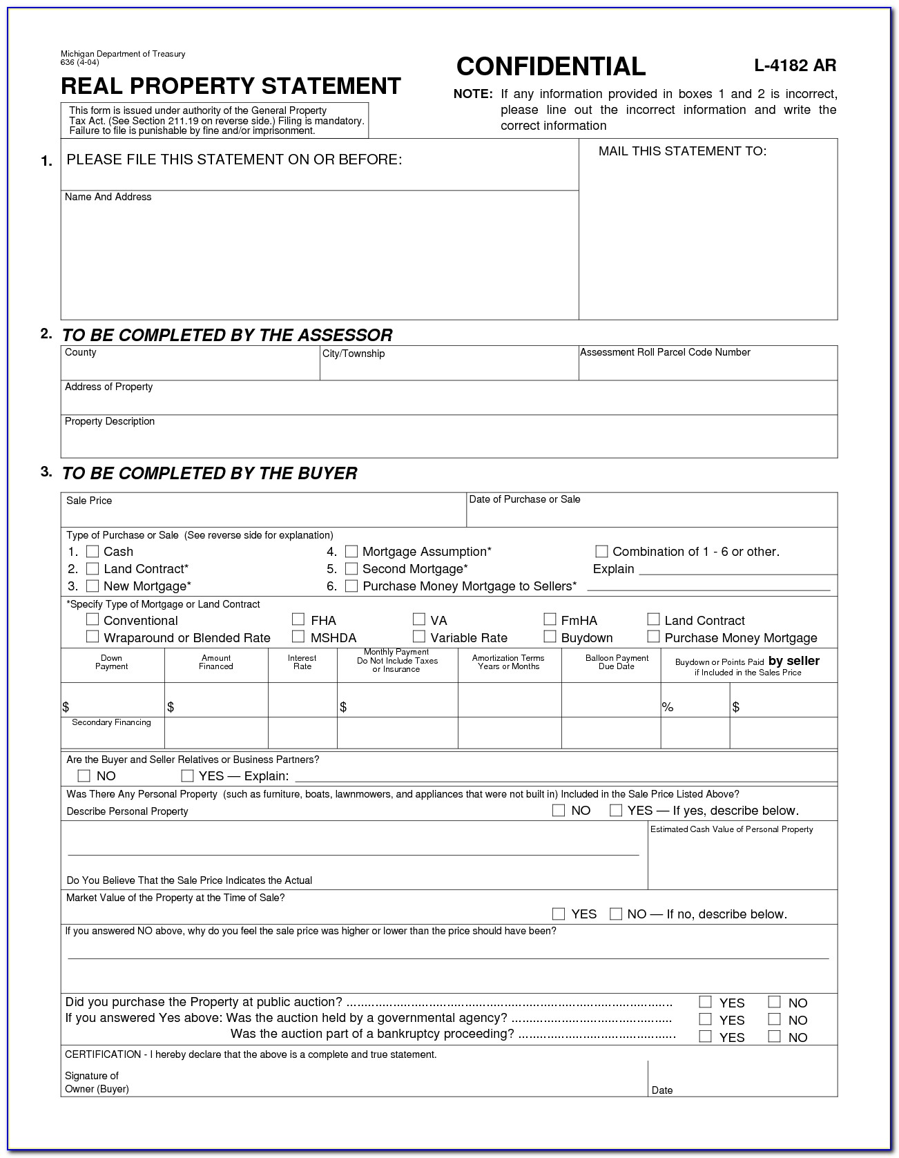 Land Contract Form Michigan