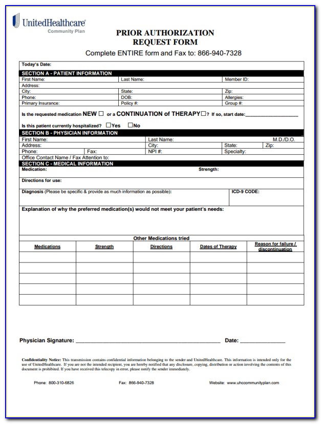 Medicare Prior Authorization Form For Dme