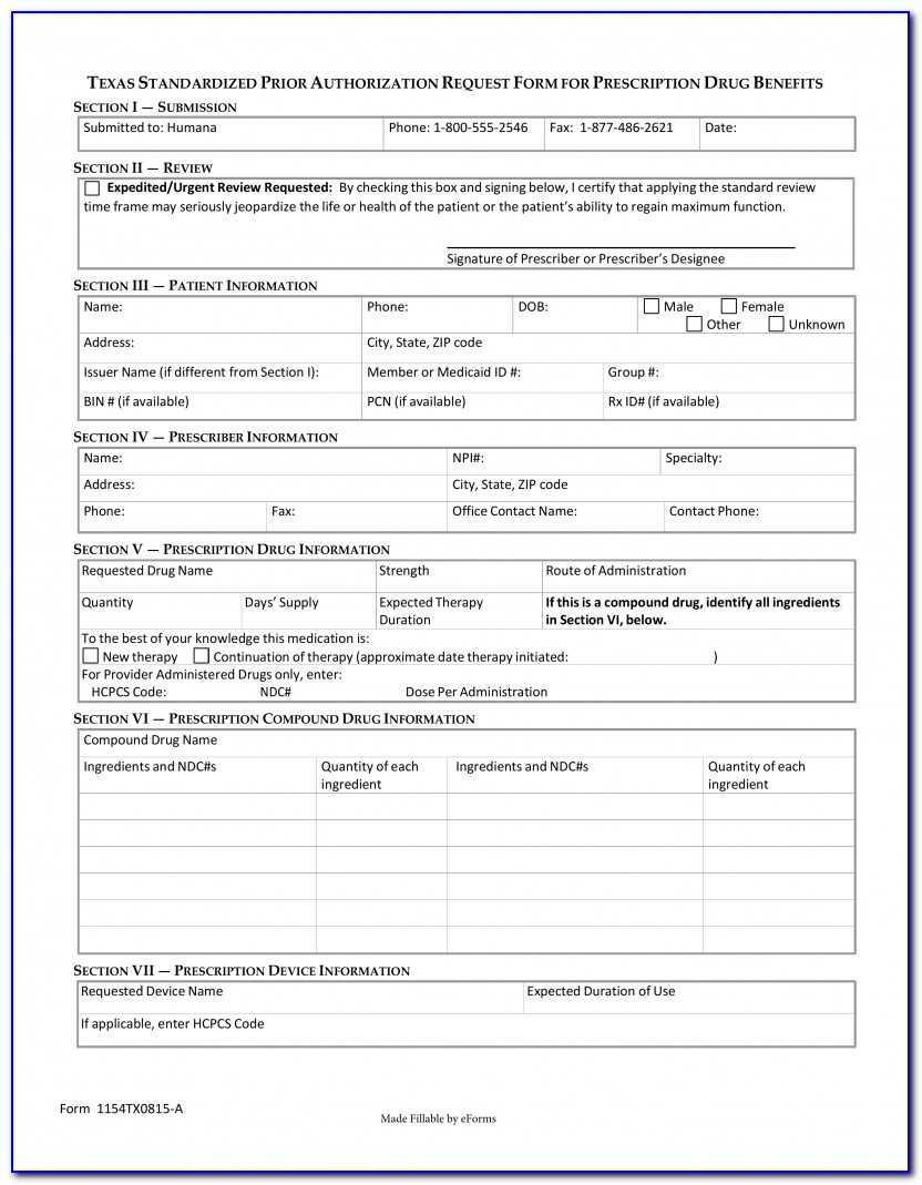 Medicare Prior Authorization Form For Mri