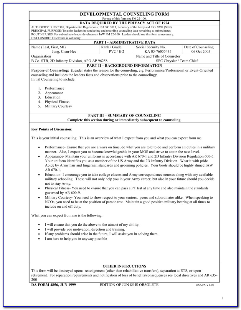 Military Fiance Registration Form