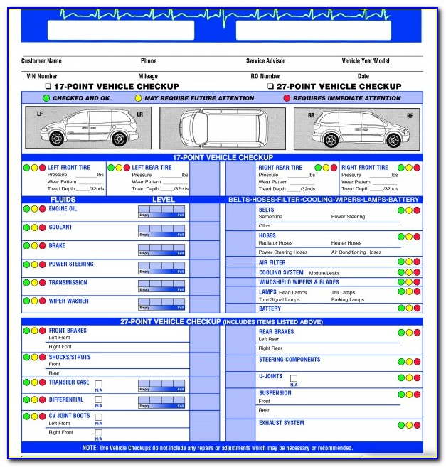Motorcycle Multi Point Inspection Form