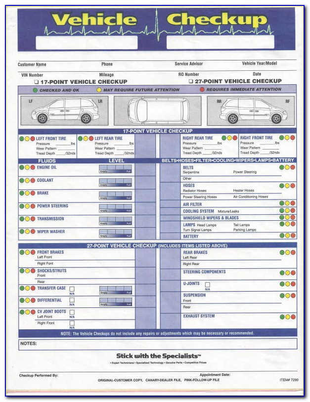 Multi Point Inspection Form Free