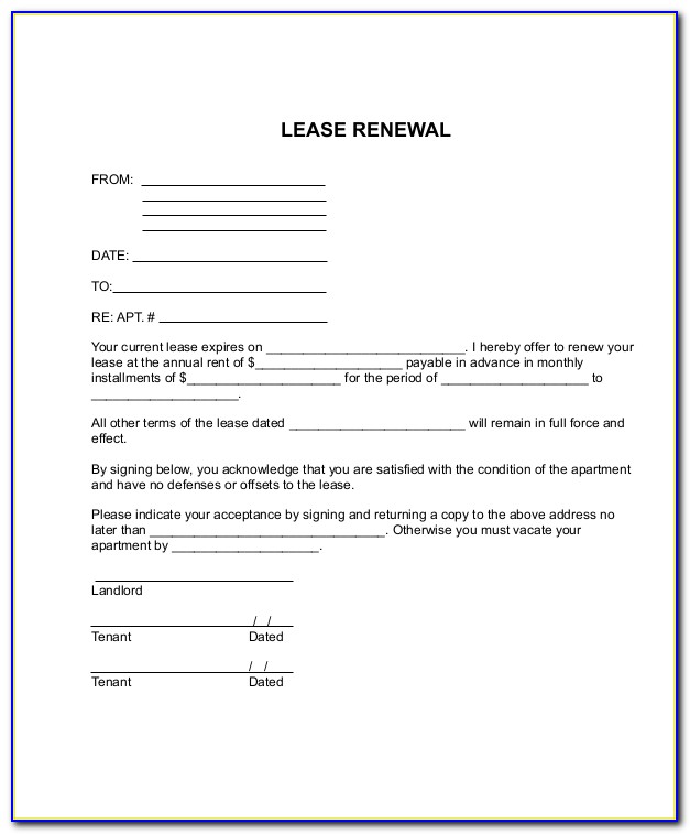 Nyc Lease Renewal Template