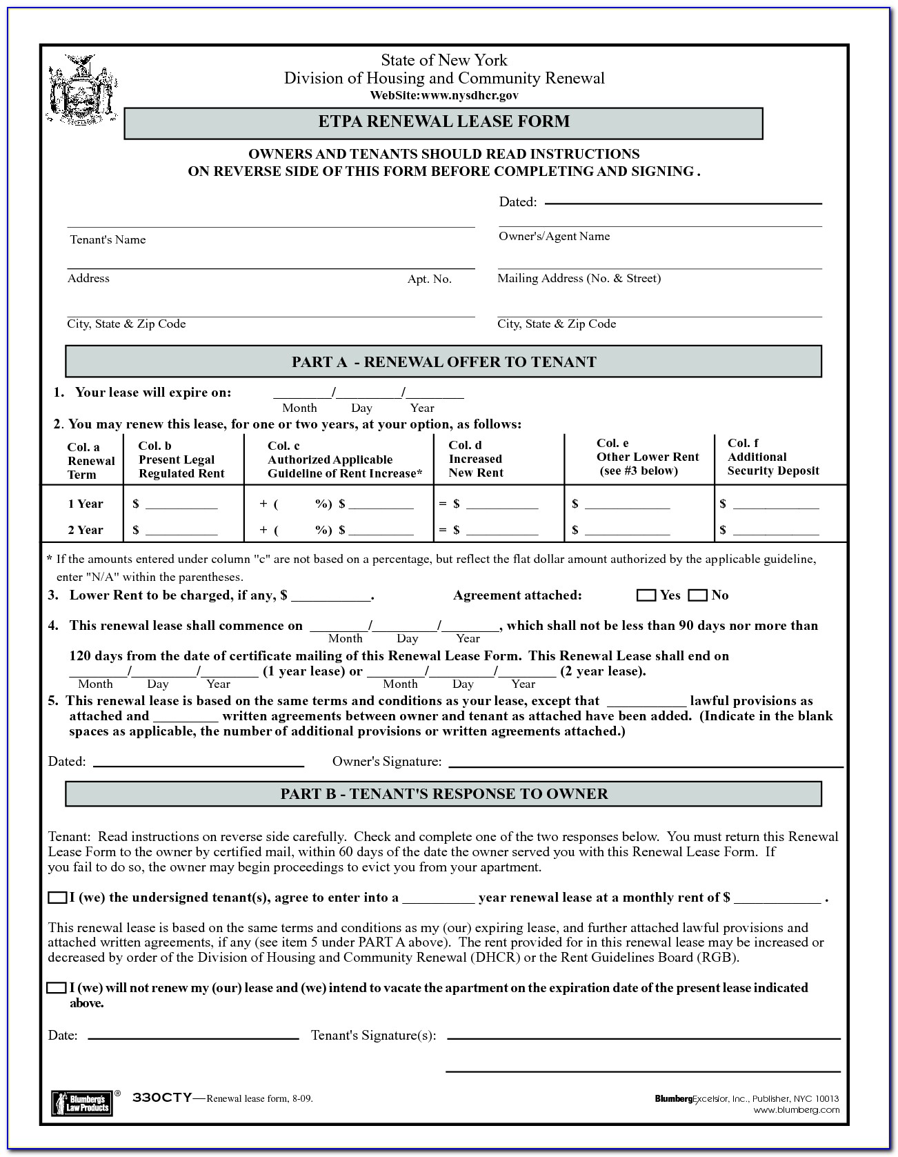 Nyc Section 8 Lease Renewal Form