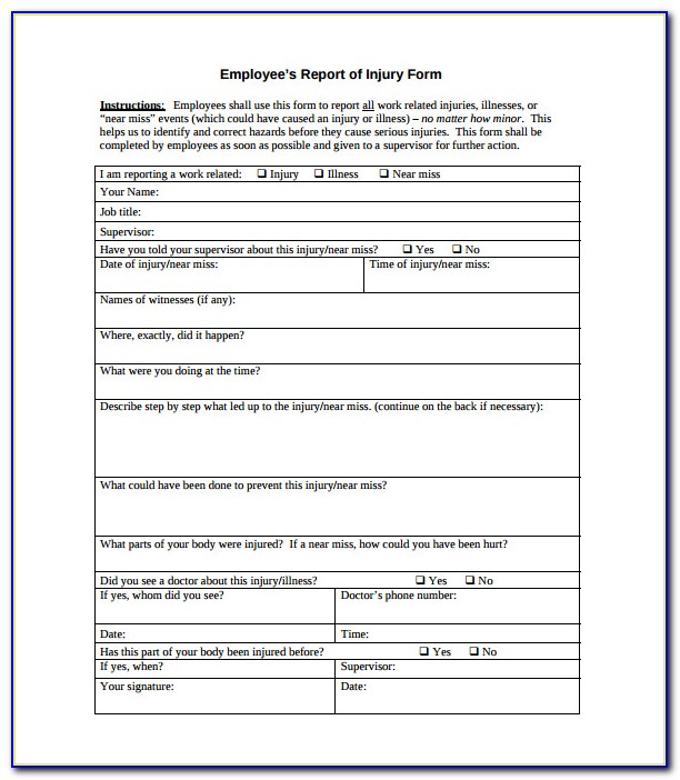Osha Incident Report Form 301