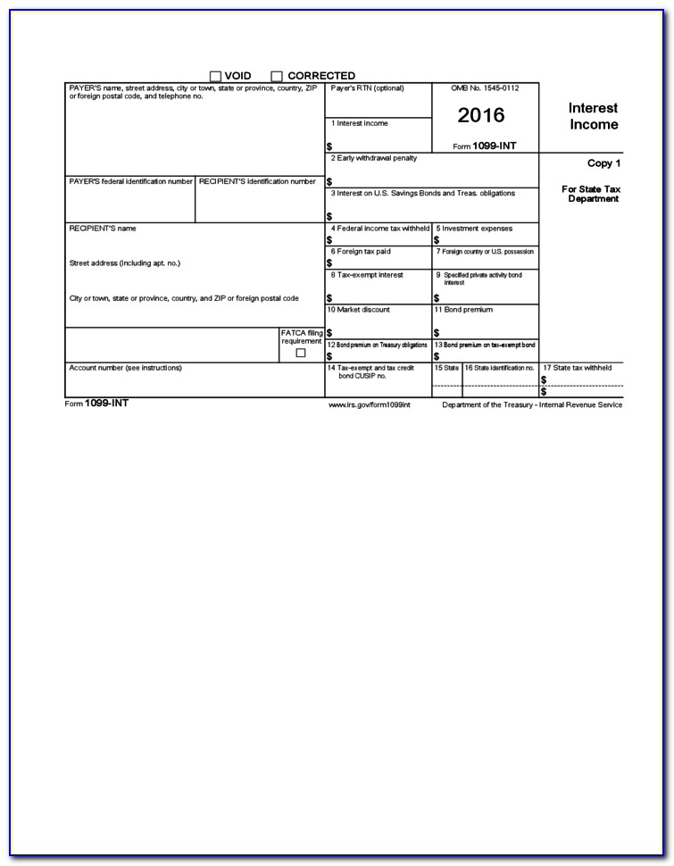 Printable 1099 Form 2016 Irs.gov