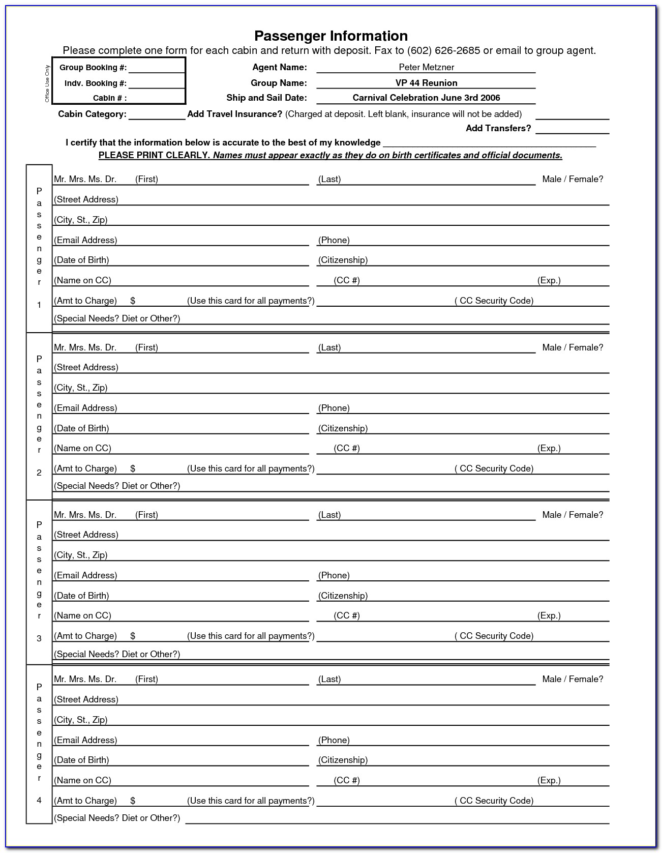 Printable Birth Certificate Application Form