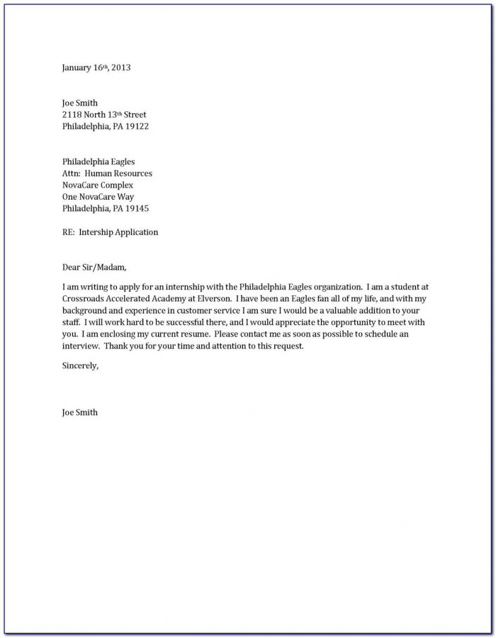 Printable Cover Letters For Resumes