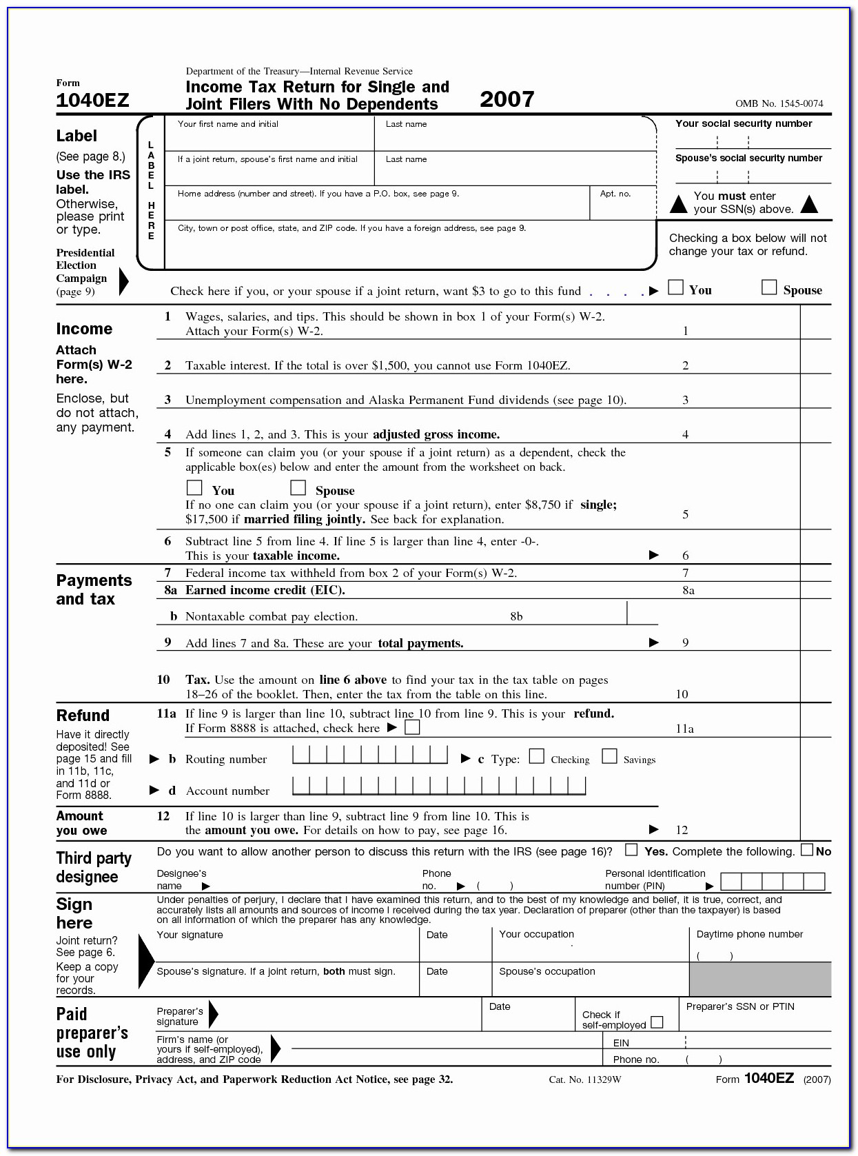 1040 E Form Printable Irs Form 1040ez Best 2015 1040 Tax Forms Choice Image Form