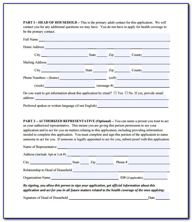 Printable Medicare Application Form