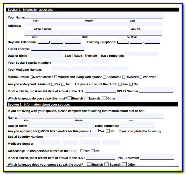 Printable Medicare Part A Application Form