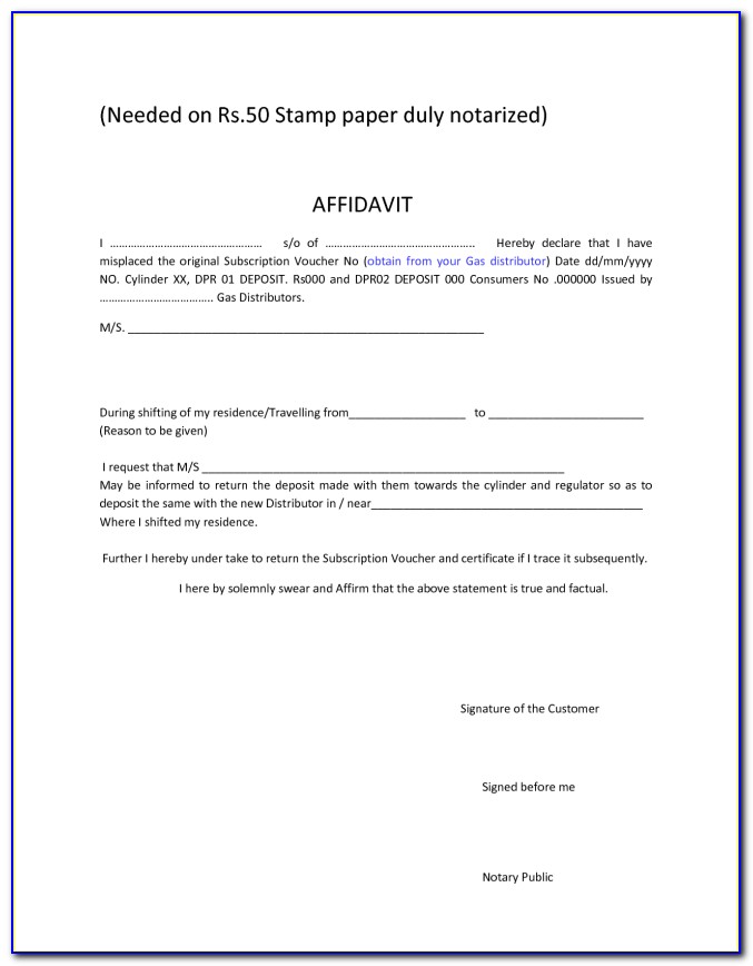 Printable Notary Certificate