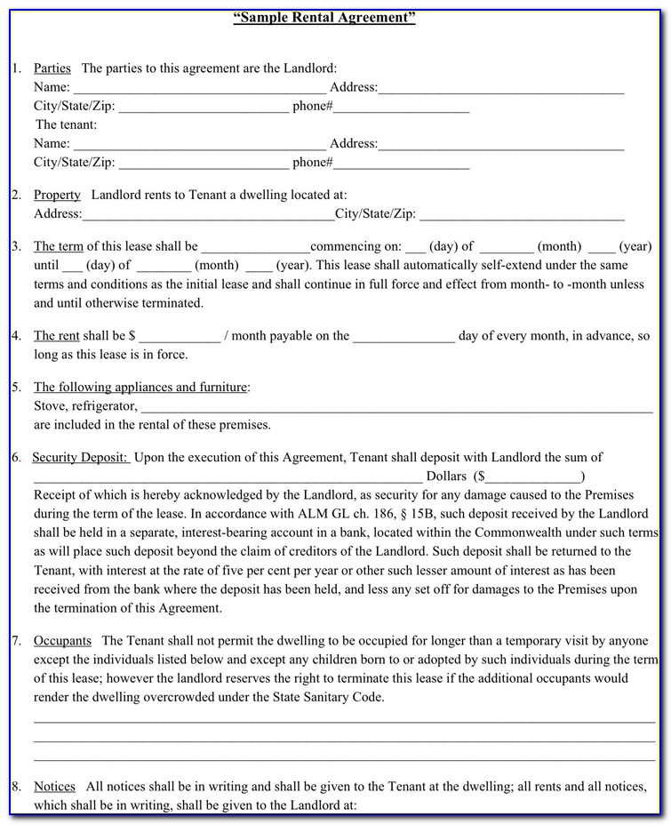 Rental Lease Forms
