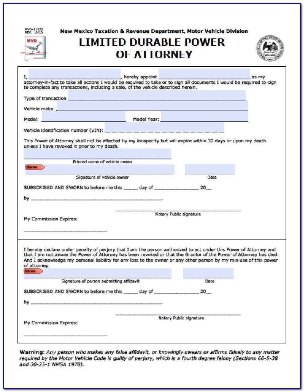 Revocation Of Power Of Attorney Form New Mexico