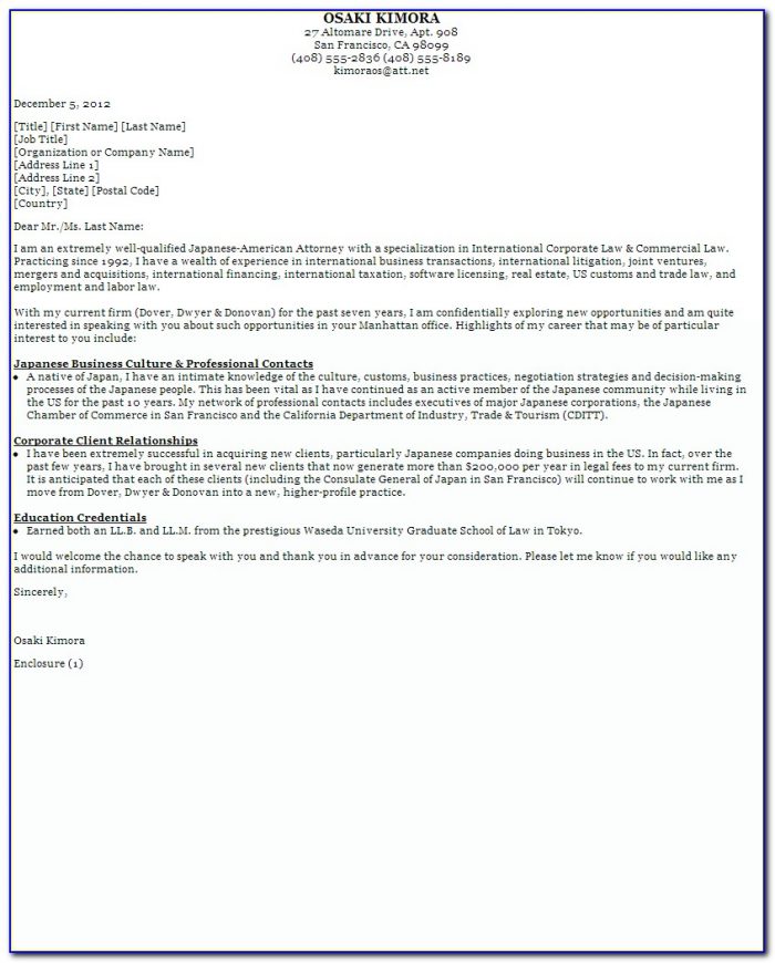 Sample Cover Letter For Online Job Posting