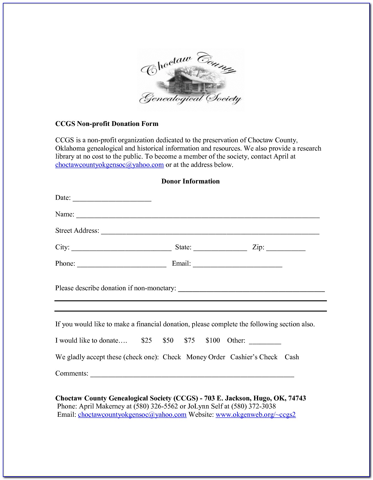 Sample Donation Forms For Nonprofits