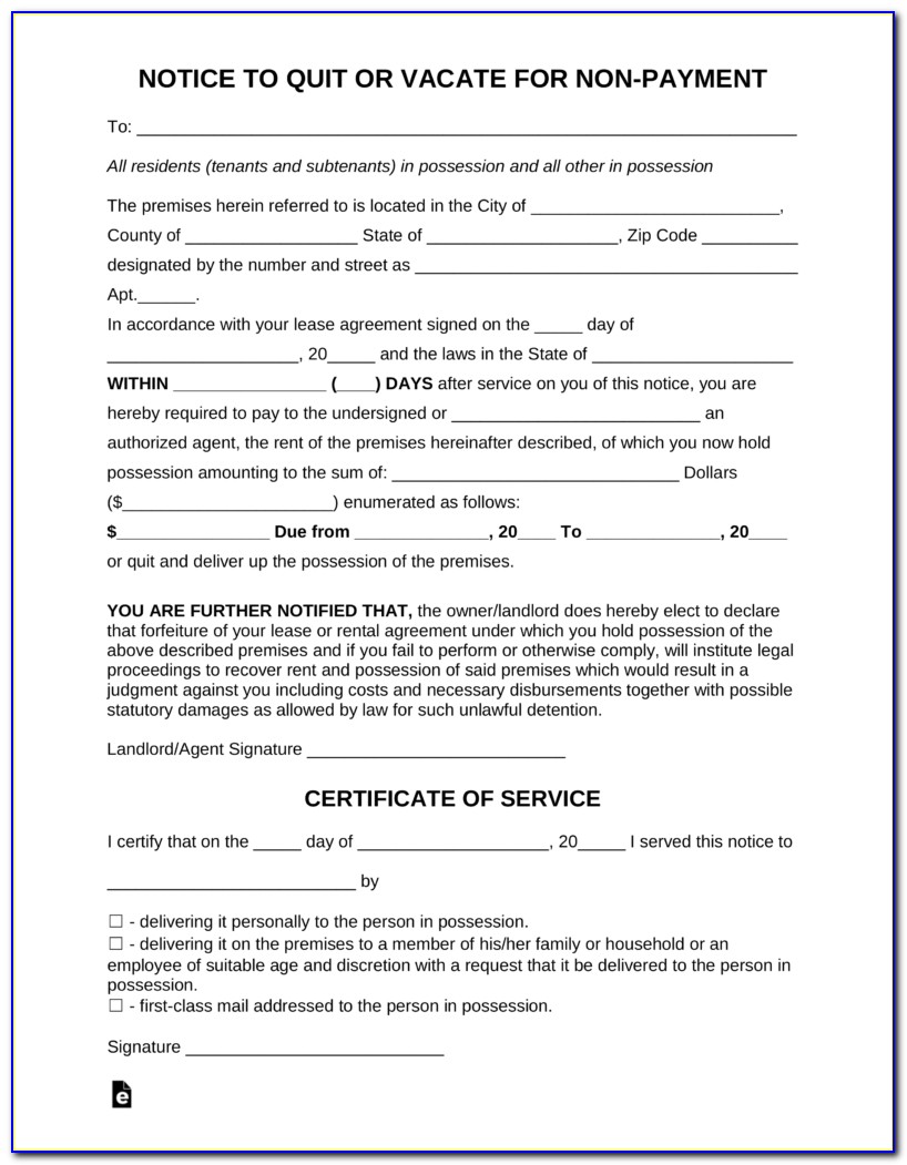 Sample Eviction Notice Form California
