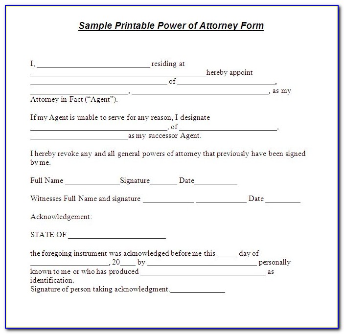 Simple Power Of Attorney Form Utah