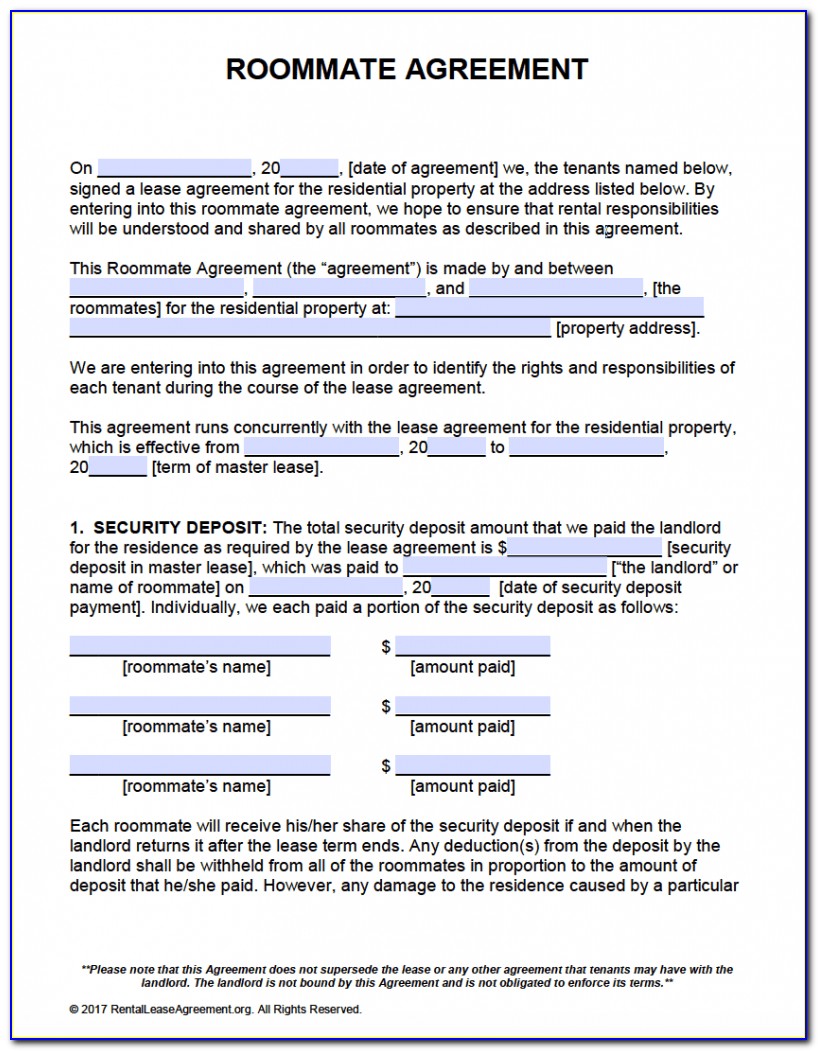 Simple Renters Lease Form