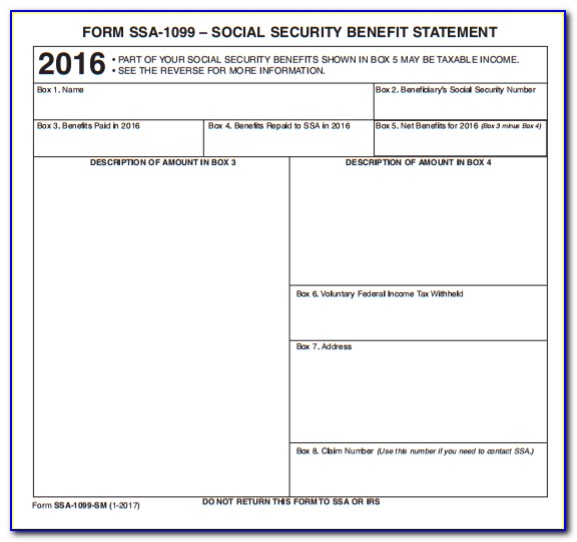 Social Security 1099 Form 2017