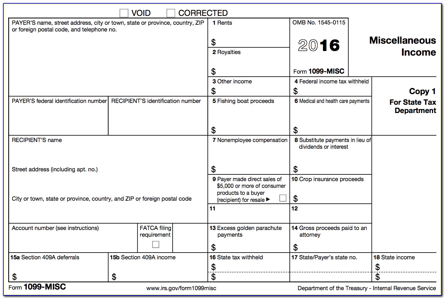 Tax Form 1099 Misc Instructions