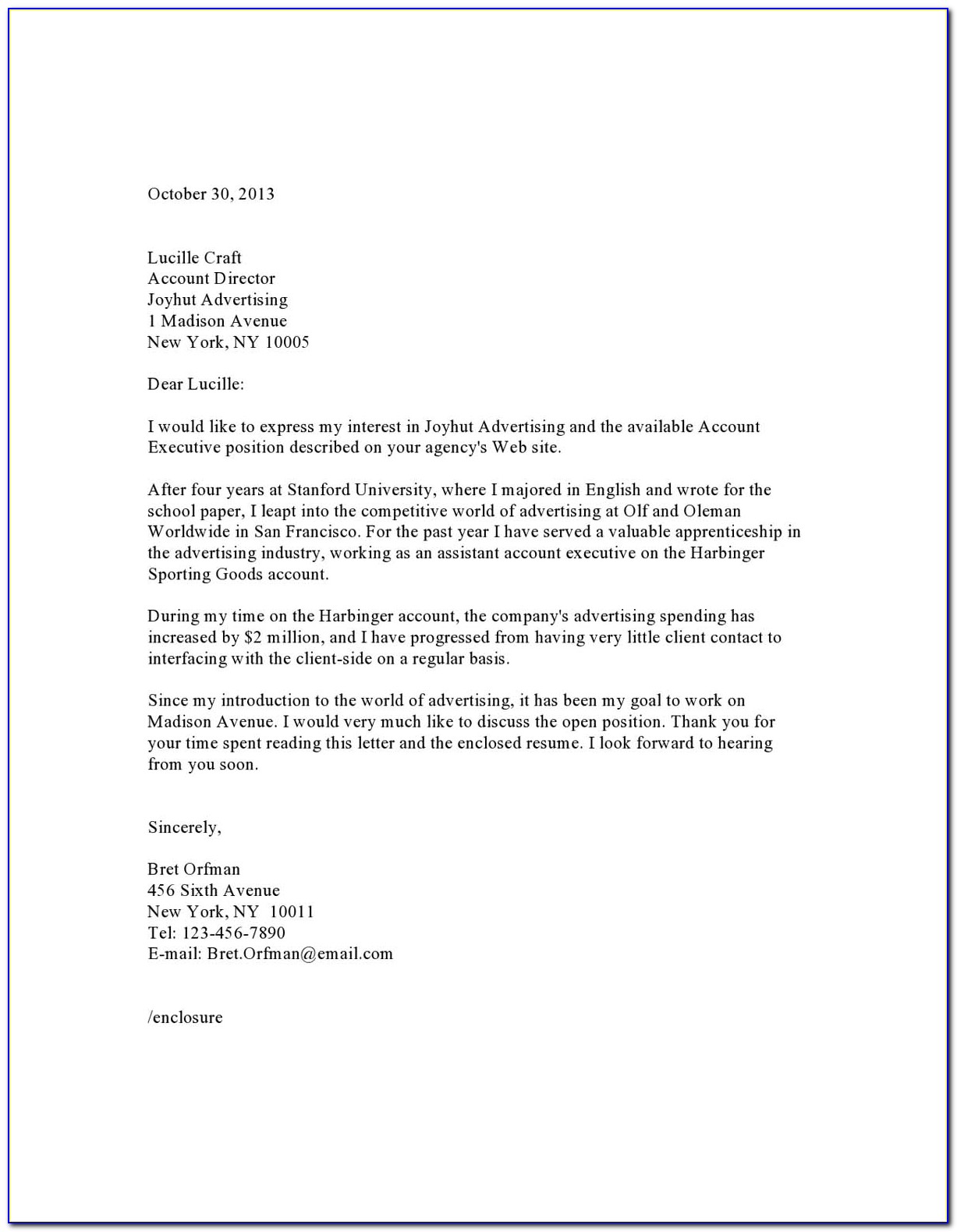 Templates For Cover Letters In Word