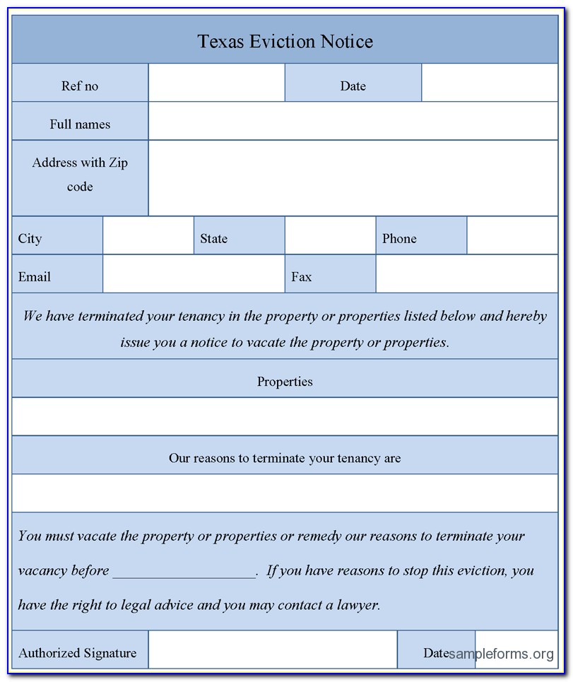 Texas Eviction Notice Form