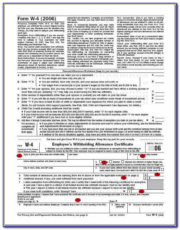 Irs Special Rules For Nonresidents<br> Completing The Form W 4 For Printable W 4 Form