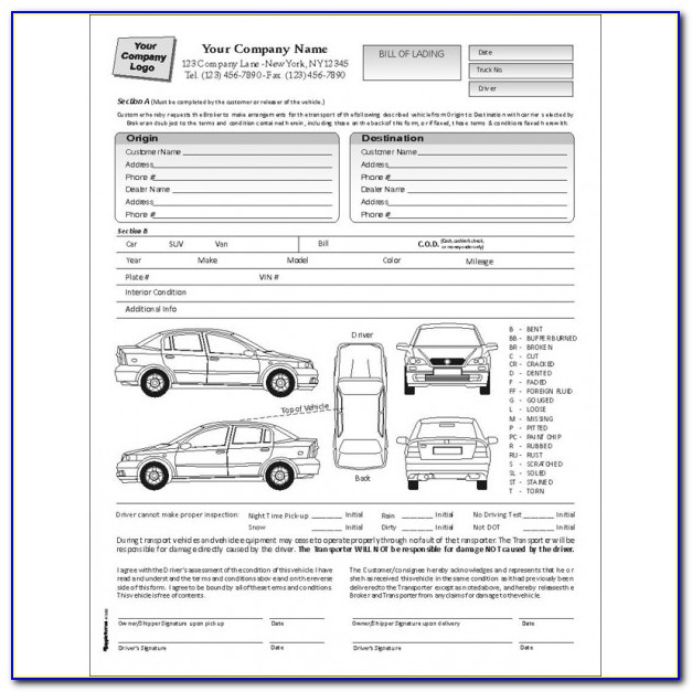Vehicle Inspection Checklist Form Free Download