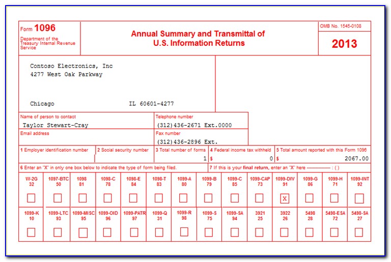 1096 Form 2015 Template