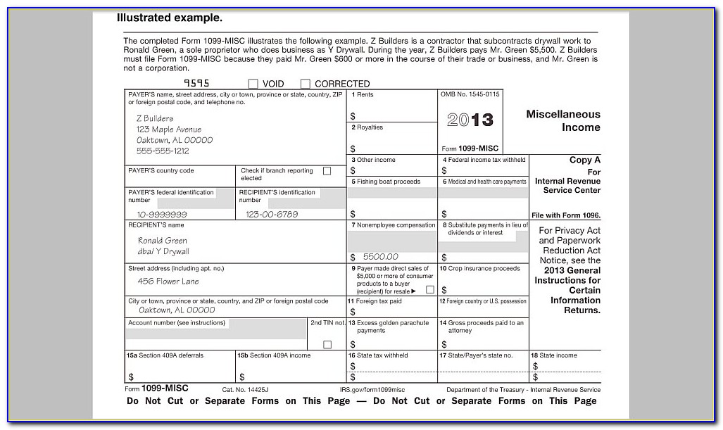 1099 Form 2013 Fillable Free