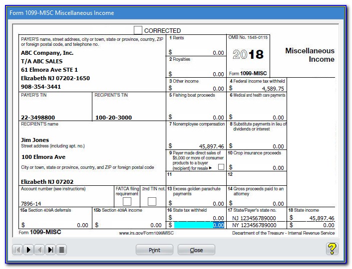 1099 Misc Form 2016 Printable