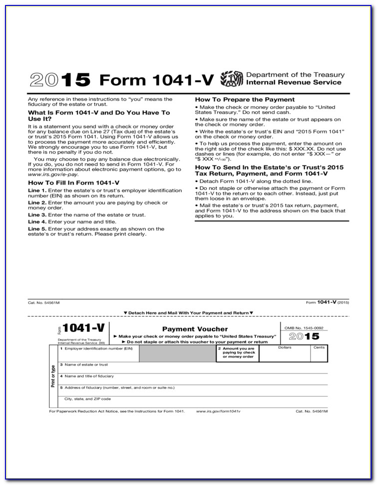 2015 Irs Form 1041 Schedule D